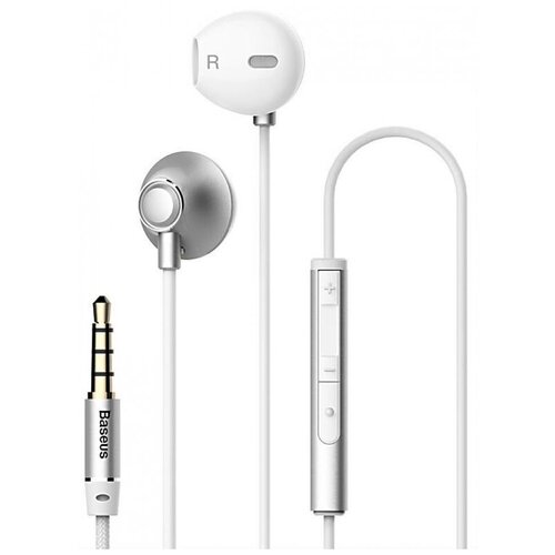 Наушники BASEUS H06 проводные с микрофоном и пультом управления jack 35 мм серебро 154800₽