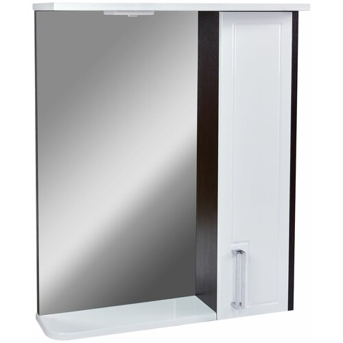 Зеркало-шкаф Мираж 60 DORATIZ, правый, белый/венге с подсветкой и розеткой, 2711.092