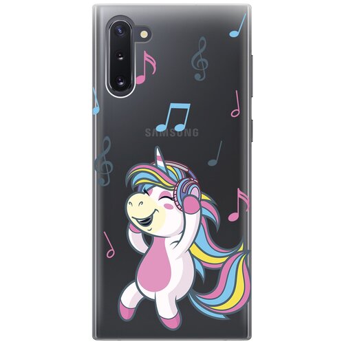 Силиконовый чехол с принтом Musical Unicorn для Samsung Galaxy Note 10 / Самсунг Ноут 10