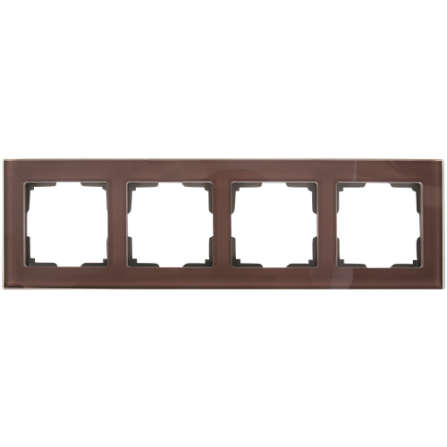 Рамка для розеток и выключателей Werkel Favorit 4 поста стекло цвет коричневый