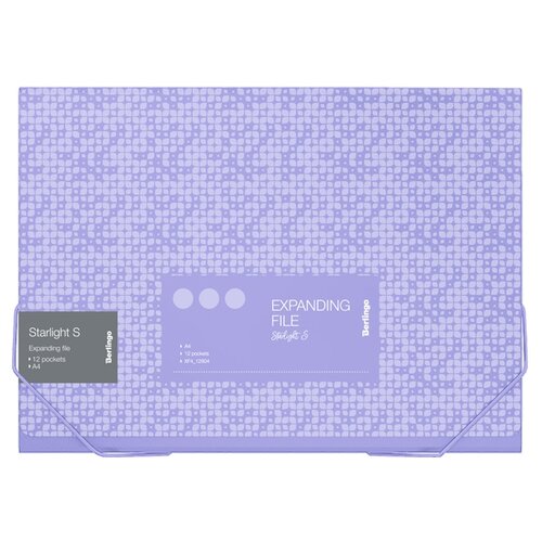Berlingo Папка на резинке Starlight S А4, пластик, фиолетовый папка картотека пластиковая а4 портфель с 13 отделениями синяя п упаковка 28123