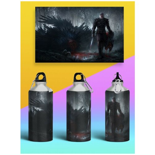 фото Бутылка спортивная/туристическая фляга игры ведьмак witcher геральт - 5764 brutbottle