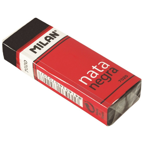 Milana Ластик пластиковый Milan 7020, мягкий, черный, в карт.держателе, 77 шт.