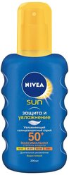 Nivea Sun увлажняющий солнцезащитный спрей Защита и увлажнение SPF 50 200 мл