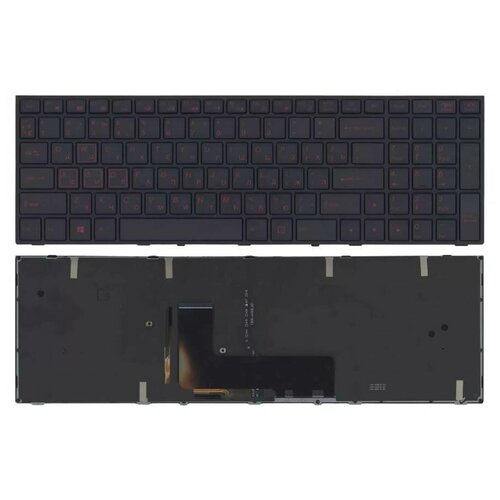 Клавиатура keyboard MP-13H83USJ4306 для ноутбука DNS Clevo P651 P651SE P655 P671 P655SE Clevo P650SG P655SG черная с рамкой с подсветкой 1705₽