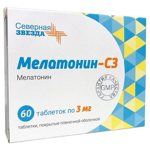 Мелатонин-СЗ таб. п/о плен., 3 мг, 30 шт., 1 уп.