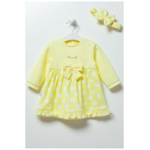 фото Платье для девочки caramell серия new point желтое, размер 68-74