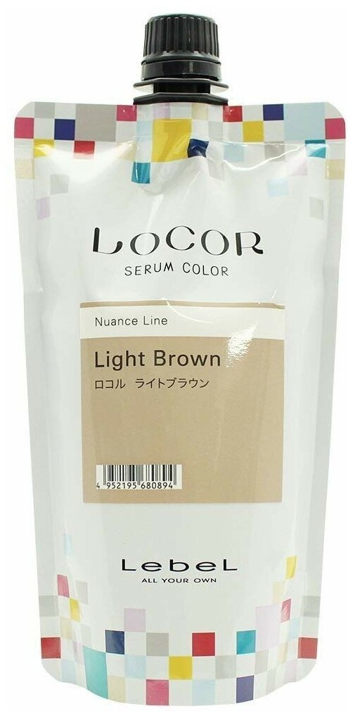 Lebel Locor Serum Color Light Brown - Краситель-уход оттеночный светло-коричневый 300 гр