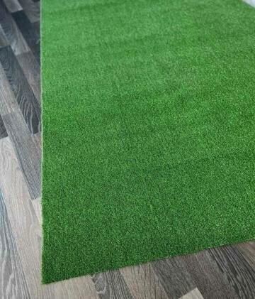 Ковровая дорожка , искусственная трава , декоративное покрытие Carpet World "Травка" , зелёный , износостойкий , 1.50x3.00м - фотография № 8