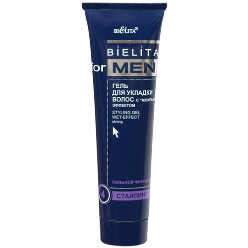 Bielita For Men гель для укладки с эффектом мокрых волос, сильная фиксация, 100 мл, 1 шт.