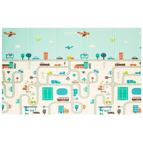 Коврик детский для ползания складной, развивающий 180x200x1 см. /коврик для детей/ термоковрик