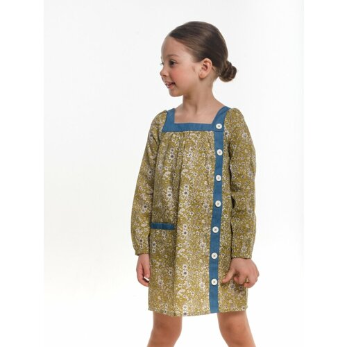 Платье Mini Maxi, размер 116, мультиколор, хаки лонгслив batik хлопок размер 116 зеленый хаки