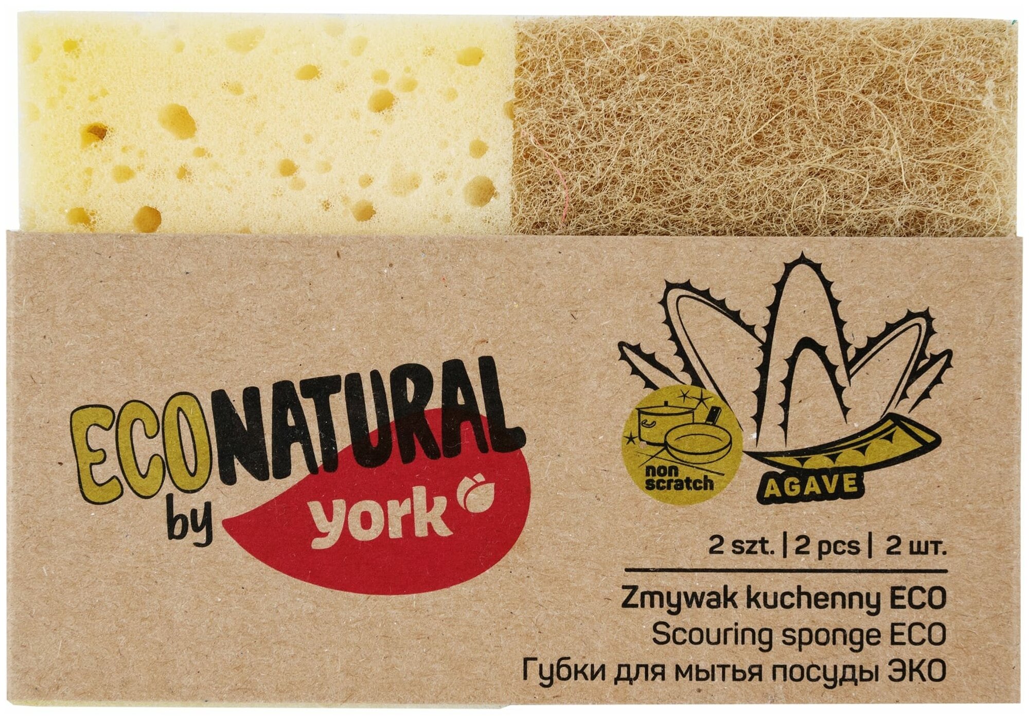 Губка для мытья посуды York Eco natural