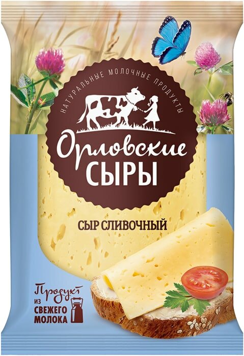 Сыр Орловские сыры Сливочный полутвердый 50% 180г
