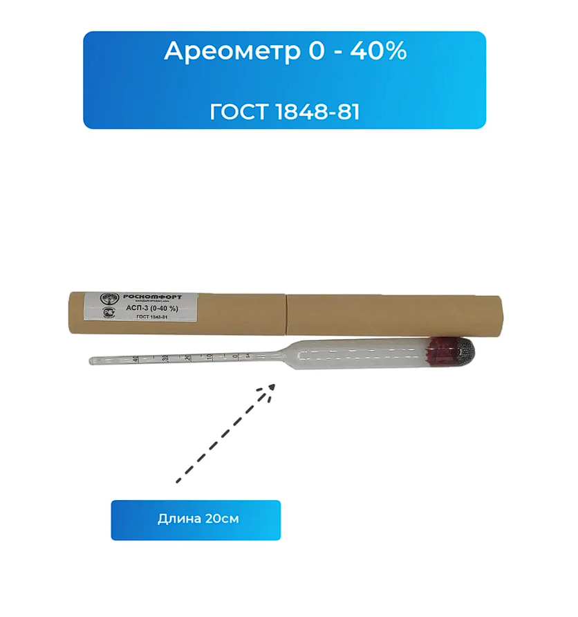 Ареометр-спиртометр высокоточный АСП-3 (0-40)