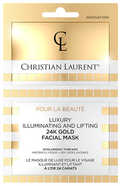 Christian Laurent Осветляющая маска-лифтинг с 24К золотом Luxury Illuminating and Lifting 24K Gold Face Mask, 2 шт. по 5 мл