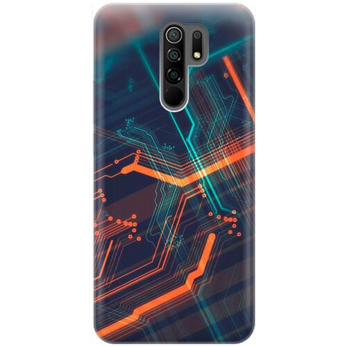 фото Re:pa накладка transparent для xiaomi redmi 9 с принтом "микросхема"