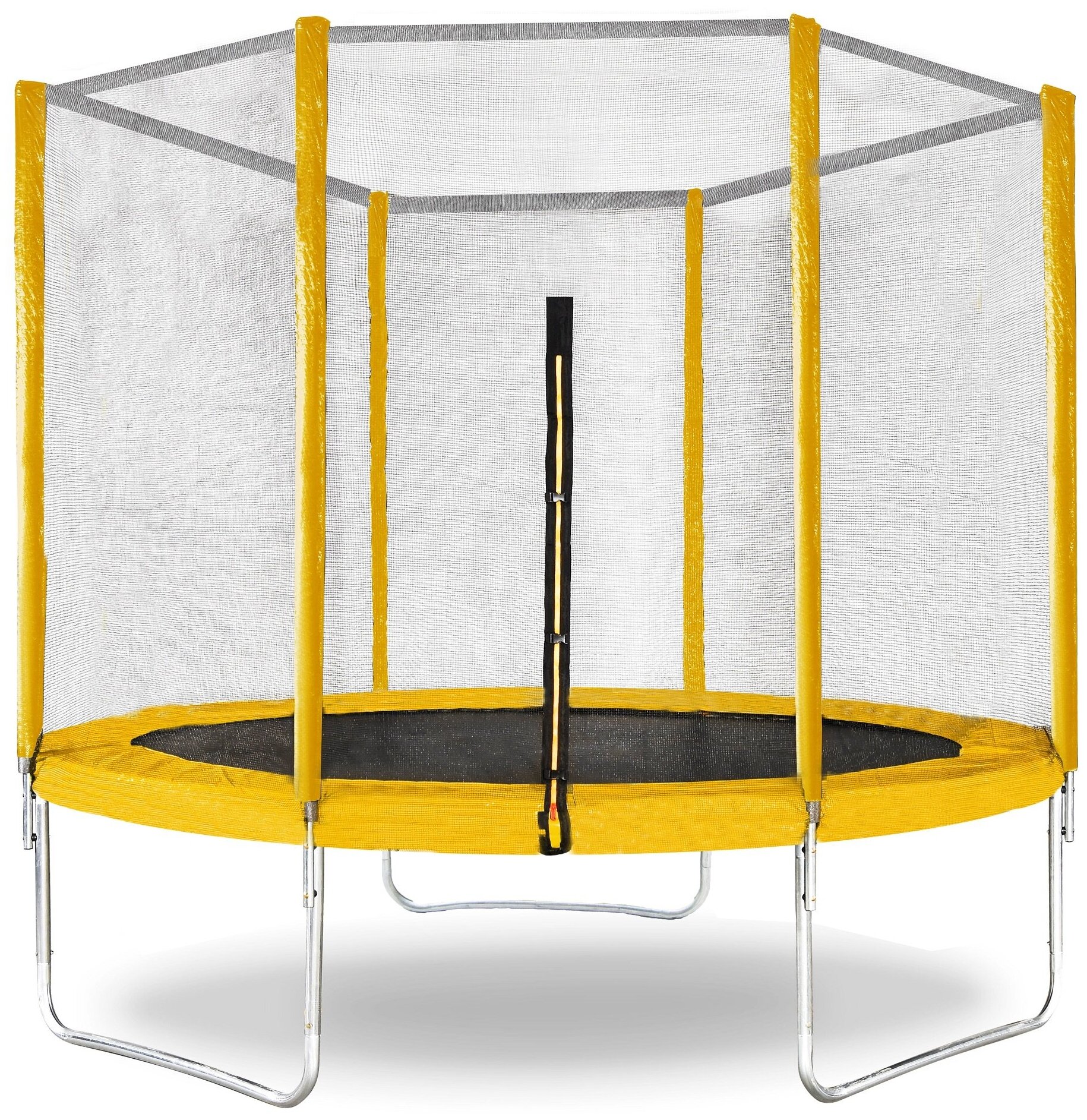 Батут с защитной сеткой "Trampoline 6" диаметр 1,8 м жёлтый