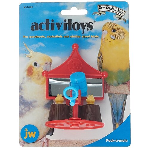 фото Jw31099 игрушка д/птиц - зеркальце с вращающейся погремушкой-молотком, пластик activitoy peck a mole, jw31099 noname