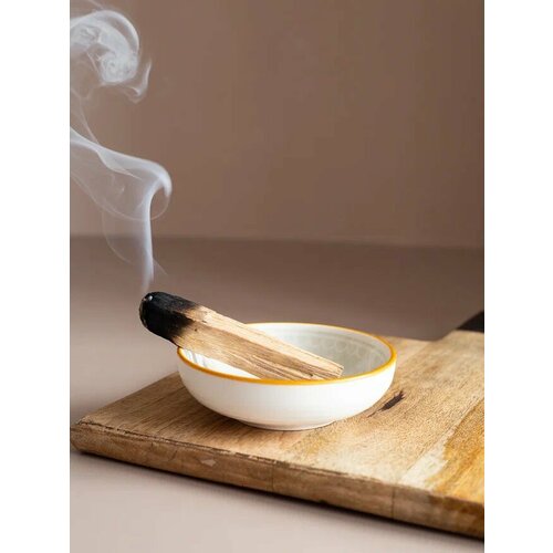 Подарочный набор Блюдце подставка для Пало Санто + 1 палочка Palo Santo (Пало Санто), Подарочный набор для медитаций и окуривания пространства