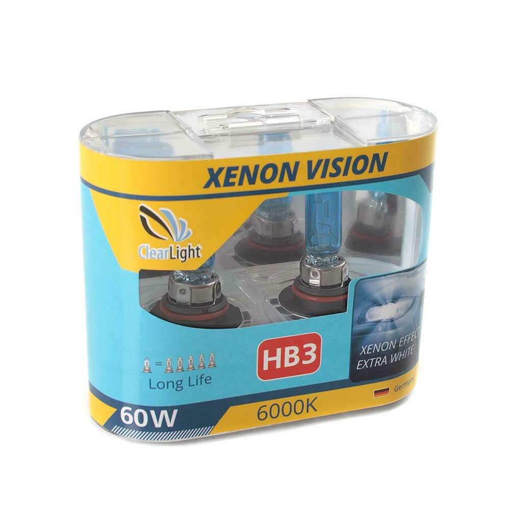 Лампа галогенная ClearLight HB3 XenonVision с эффектом ксенонового света 6000К, 2шт, - фото №2