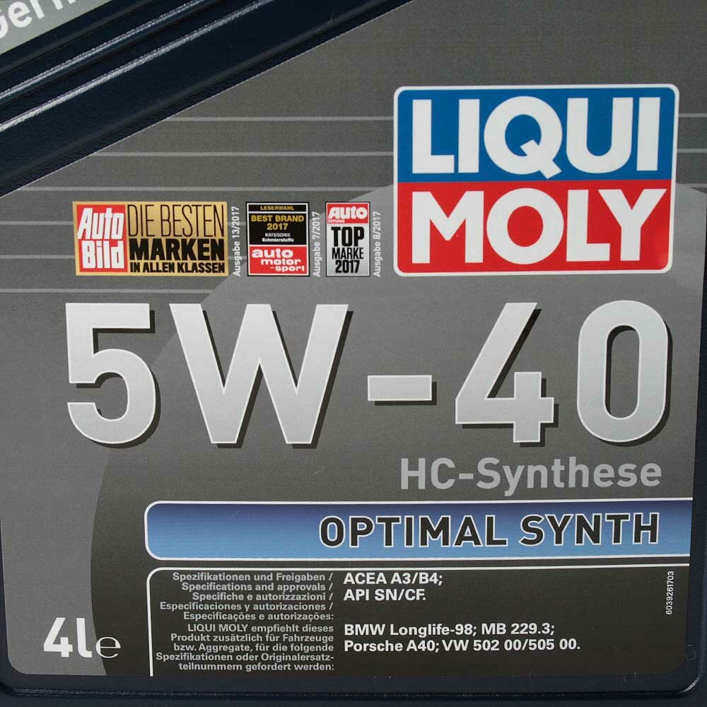 HC-синтетическое моторное масло LIQUI MOLY Optimal Synth 5W-40