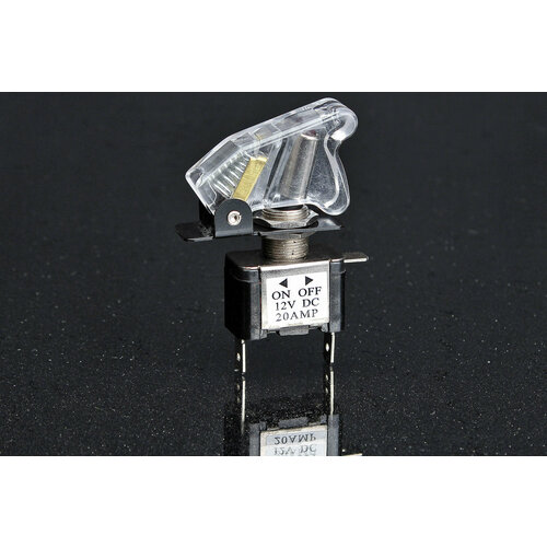Тумблер 2 положения с точечной подсветкой, прозрачная защитная крышка 12V 20A FE-R2728LR RACING ELECTRIC