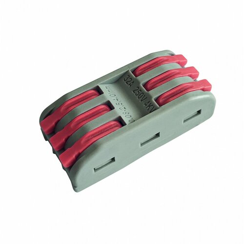 Строительно монтажные клеммы с рычажками проходная 3 полюса 008-4 мм Smartbuy 100₽