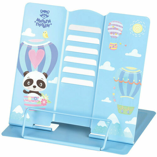 фото Подставка для книг мульти-пульти "панда", регулируемый угол наклона, металлическая, с рисунком на корпусе, 337971