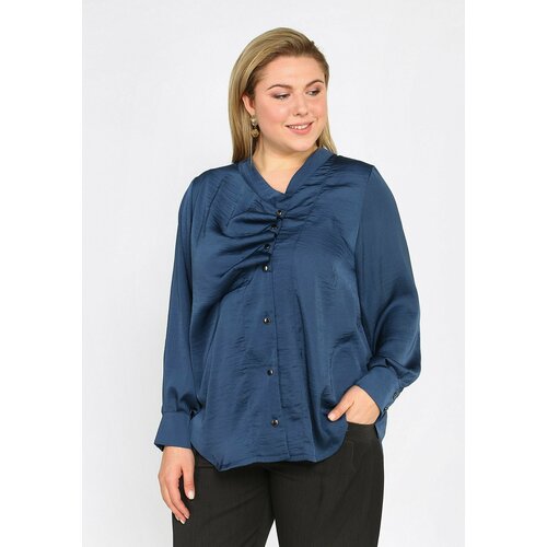 Блуза , размер 52, синий