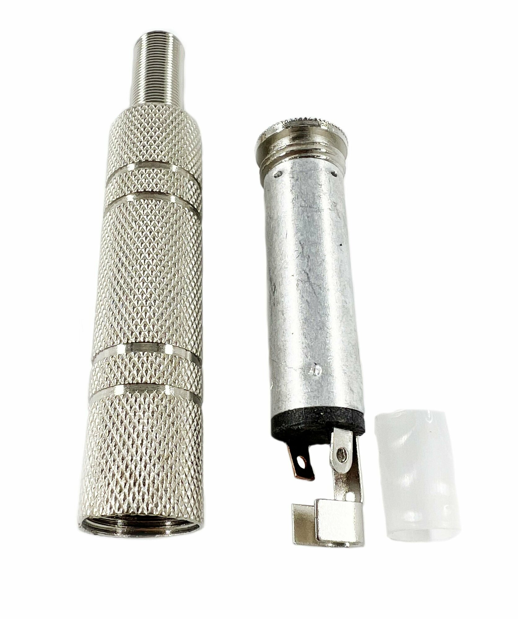 Разъем аудио Jack 6.35 мм гнездо стерео металл на кабель. — фото 1