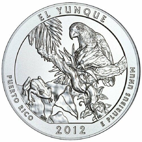 013d монета сша 2012 год 25 центов акадия медь никель unc (011s) Монета США 2012 год 25 центов Эль-Юнке Медь-Никель UNC