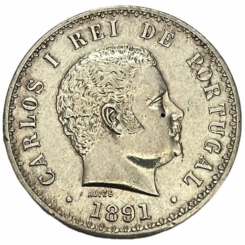 Португалия 500 рейс 1891 г. (2) клуб нумизмат монета 500 рейс португалии 1891 года серебро карлуш i
