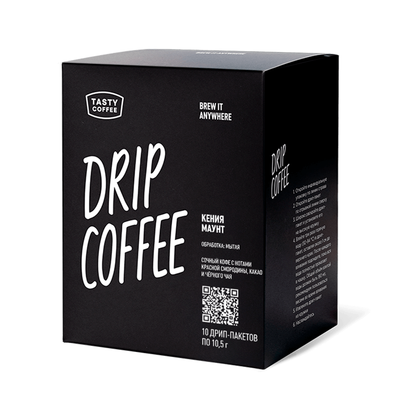Кофе в дрип-пакетах Кения Маунт Tasty Coffee, 10 шт