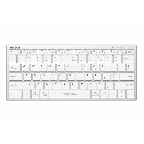Клавиатура беспроводная A4Tech Fstyler FBX51C USB BluetoothWireless 300 мАч БелыйСеребристый FBX51C WHITE 2800₽