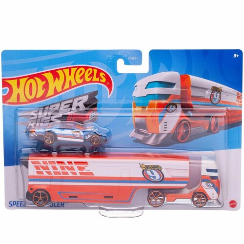 Набор машинок Mattel Hot Wheels Трейлер с машинкой №3 - Mattel [BDW51/3] треки авторалли и парковки mattel hot wheels rev n launch challenge fll02