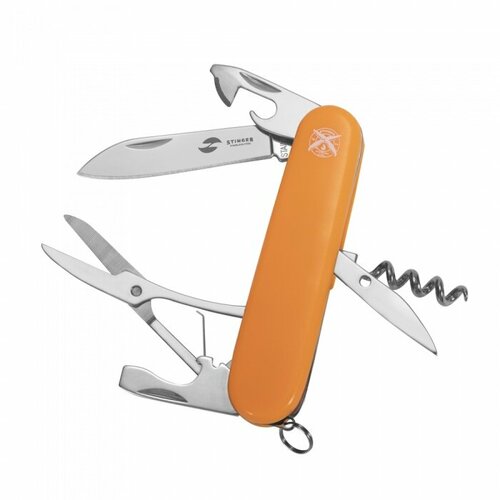Stinger FK-K5017-6P Нож перочинный stinger, 90 мм, 11 функций, материал рукояти: абс-пластик (оранжевый) нож перочинный stinger 8 функций рукоять нержавеющая сталь серебристый 11 см