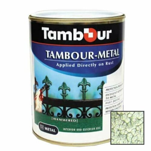 Эмаль-грунт по ржавчине Tambour Metal молотковая глянцевая светло-зеленая (543-320) 0,75 кг