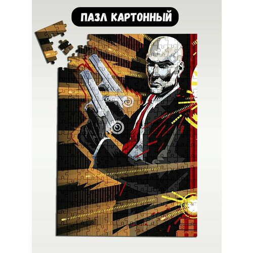Пазл картонный 39,5х28 см, размер А3, 300 деталей, модель игра Hitman   1002