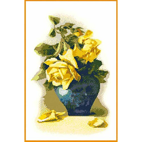 Схема для вышивания цв. А3 5 шт ДК-310 Желтые розы в вазе 150х230кл