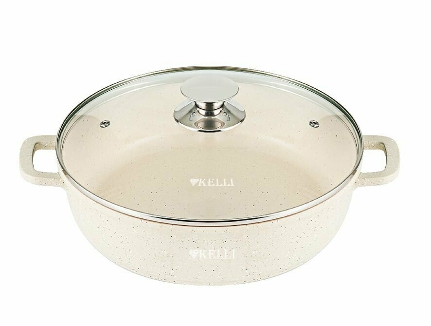 фото Сотейник Kelli KL-4715-28 28 см (бежевый)