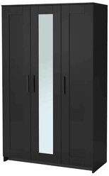 Шкаф платяной 3-дверный, черный, 117x190 см икеа Бримнэс, IKEA Brimnes