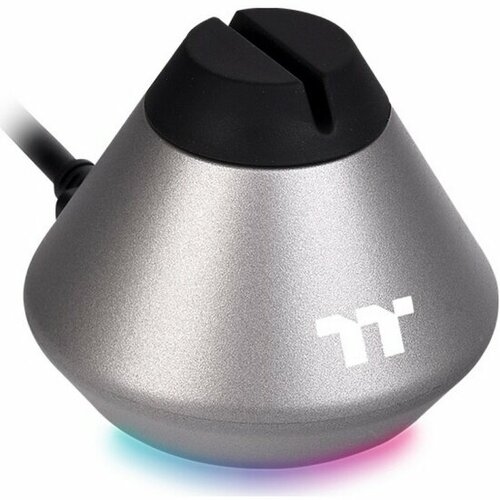 Держатель провода мыши Thermaltake Argent MB1 RGB Space Grey (GEA-MB1-MSBSIL-01) подставка thermaltake argent hs1 rgb gea hs1 thssil 01 алюминиевая для полноразмерных наушников с приятной rgb подсветкой 2 usb 3 0 3 5мм audio jac