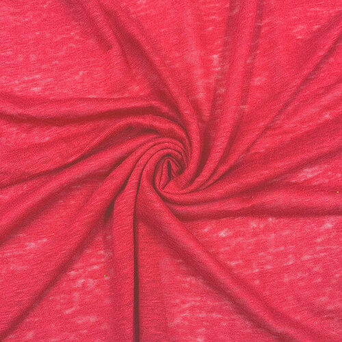 Лен 100%, ткань для шитья, трикотажная ткань, Италия, 100х140 см, красный цвет