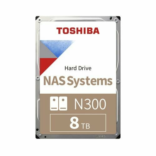 Жесткий диск Toshiba N300 HDWG480UZSVA, 8ТБ, HDD, SATA III, 3.5, BULK