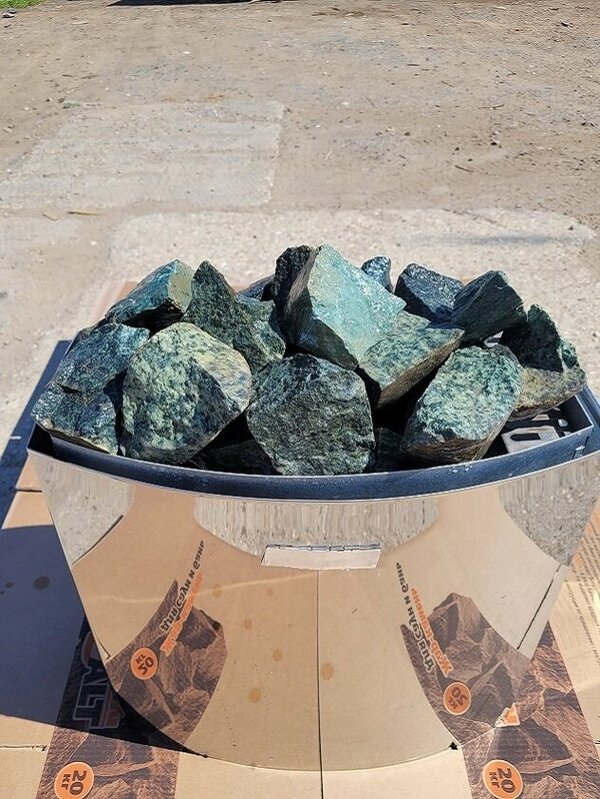 Нефрит колотый камни для бани и сауны (фракция 7-15 см) упаковка 5 кг