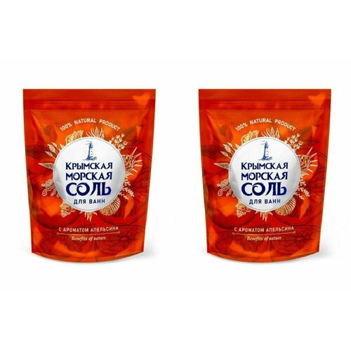 Крымская соль Соль для ванн морская Апельсин, 1100 гр, 2 шт/