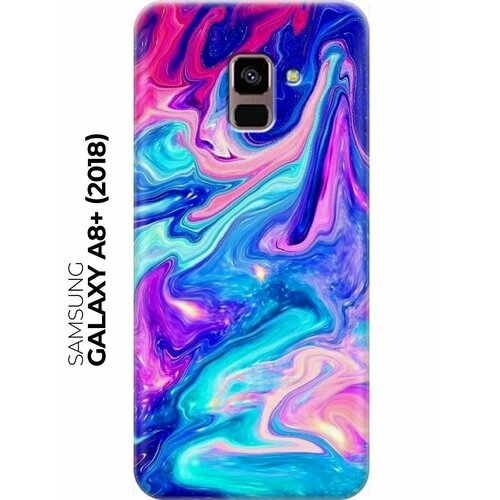 RE: PA Накладка Transparent для Samsung Galaxy A8+ (2018) с принтом Сине-розовые краски re pa накладка transparent для samsung galaxy a32 с принтом сине розовые краски