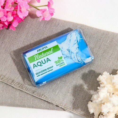 Мыло туалетное Aroma Natural Aqua с экстрактом водорослей, 100 гр мыло туалетное safeguard natural detox с экстрактом угля бамбука с антибактер эффектом 110г