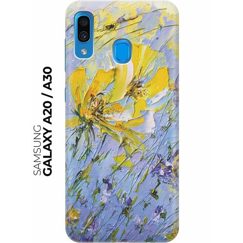 Чехол - накладка ArtColor для Samsung Galaxy A20 / A30 с принтом Желтое на синем чехол накладка artcolor для samsung galaxy note 10 с принтом желтое на синем